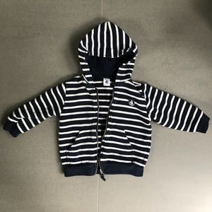 Petit Bateau Hooded Sweatshirt - Classic Stripe